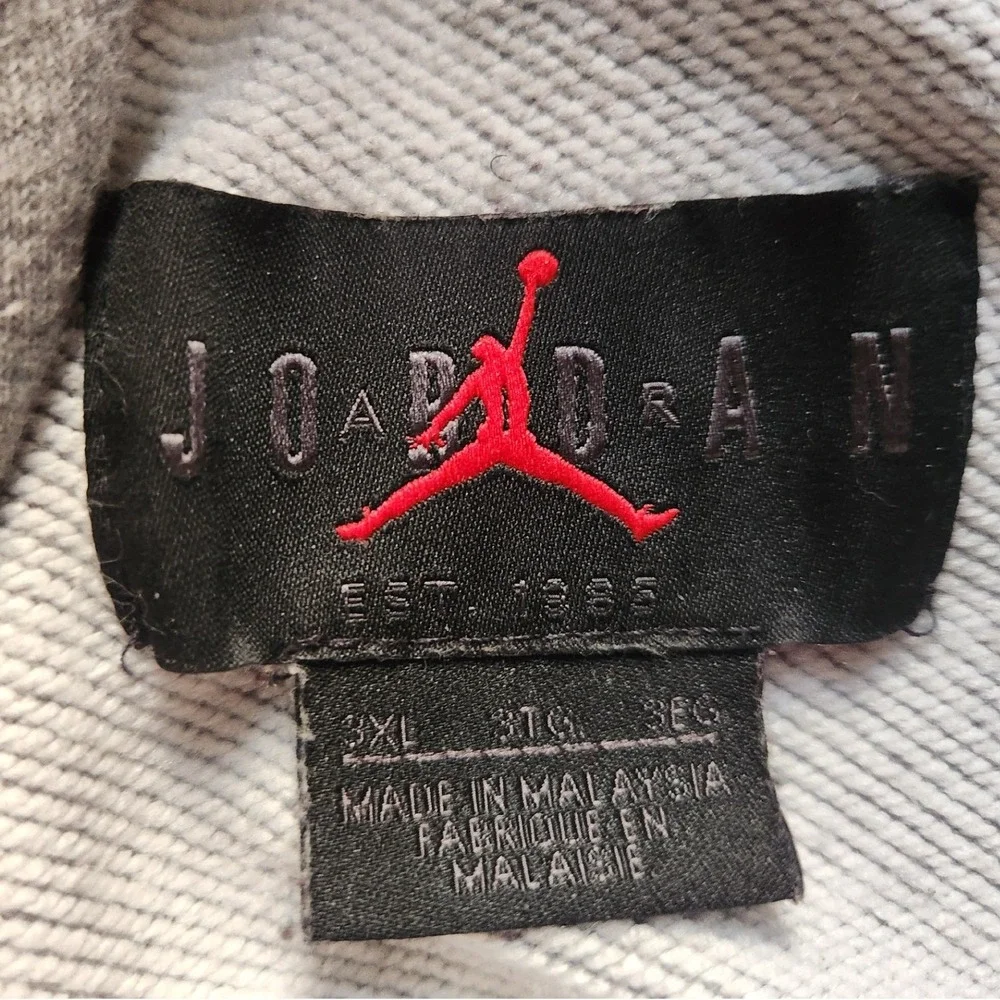 Jordan Hoodie Mens 3XL Gray Nike Air Wings Graphic Pullover Sporty Center Logo